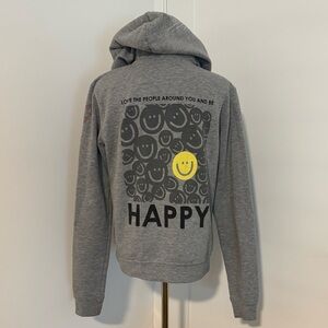 Gray Happy Hoodie